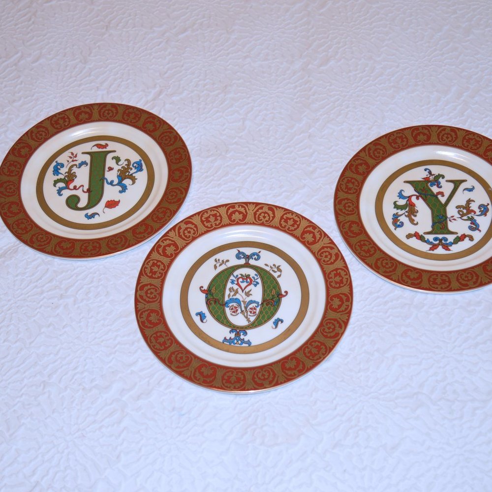 Home Interiors Holiday Christmas JOY - Set of 3 - 8" plates